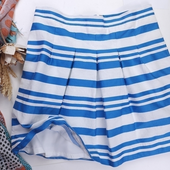 J. CREW Blue White Stripe Skirt Sz 2p - Picture 2 of 11